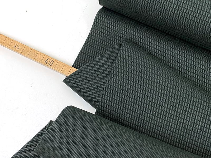 Reststück!!! 0,35m Designerleftover Baumwollwebstoff Kaviar, Ton in Ton Streifenstruktur