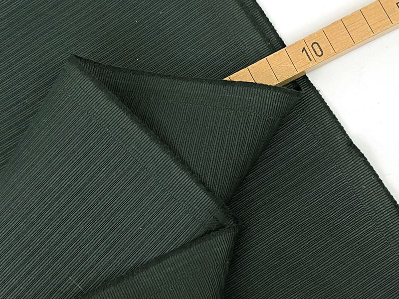 Reststück!!! 0,35m Designerleftover Baumwollwebstoff Kaviar, Ton in Ton Streifenstruktur – Bild 3