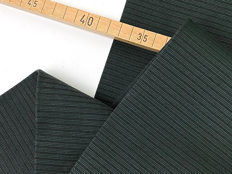 Reststück!!! 0,35m Designerleftover Baumwollwebstoff Kaviar, Ton in Ton Streifenstruktur – Bild 2