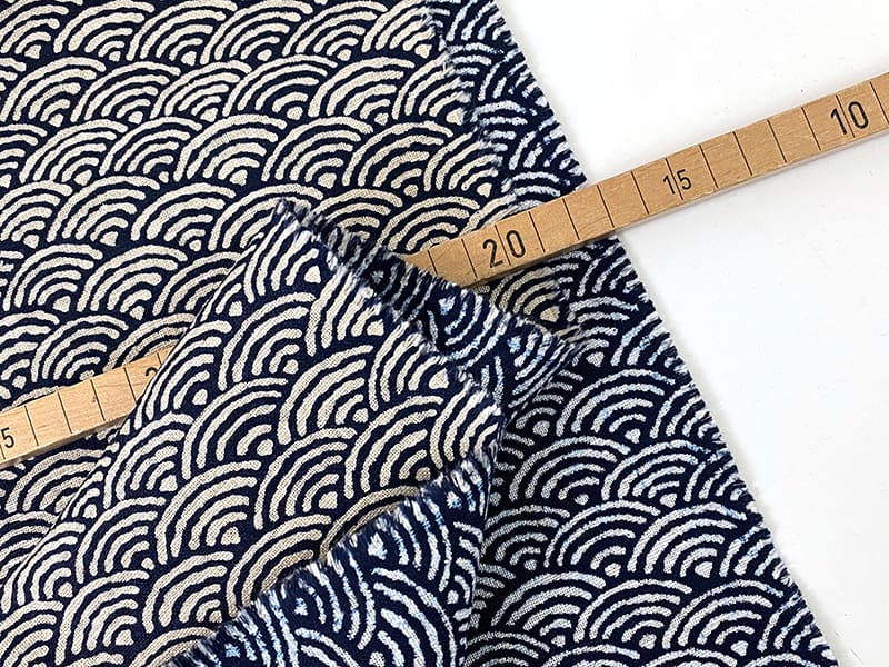 Saigaiha Wave Navy, Muraito Baumwollstoff Japan – Bild 3