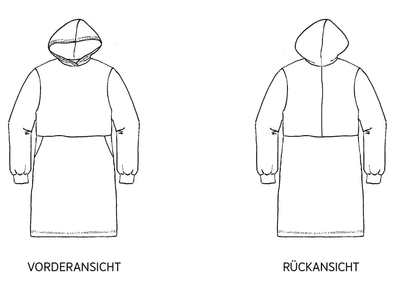 Schnittmuster Frau Sadie, Sweatkleid mit Kapuze, studioschnittreif – Bild 3