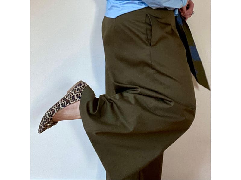 Reststück!!! 0,60m Designerleftover Baumwolltwill in Hosenqualität, Khaki / Oliv – Bild 3