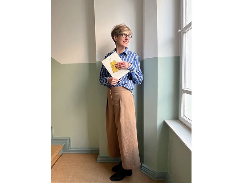 Reststück!!! 0,55m Designerleftover Baumwolle Viskose in Hosenqualität, Cognac – Bild 4