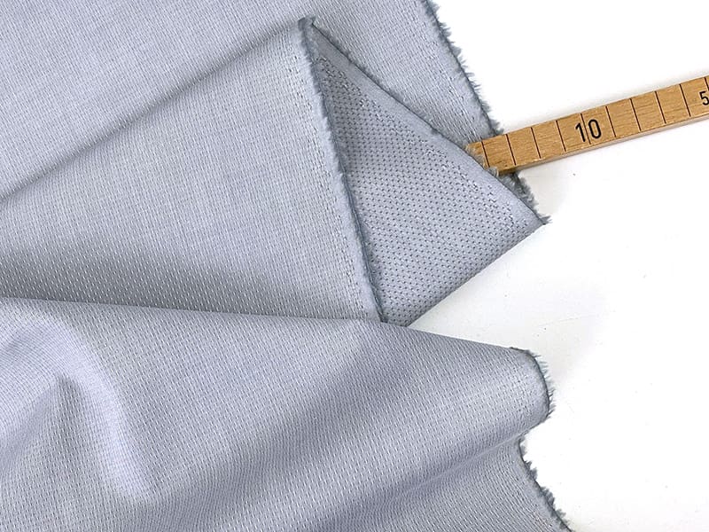 Designerleftover feine Popeline Jacquarddots, Hellgrau