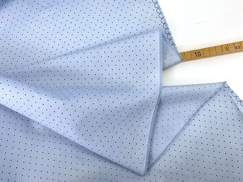 Reststück!!! 0,25m Designerleftover feine Popeline Jacquard mit Pünktchen, Hellblau – Bild 2