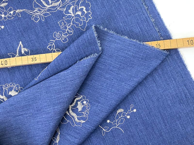 Cotton Embroidery Chambray, Jeansblau – Bild 3