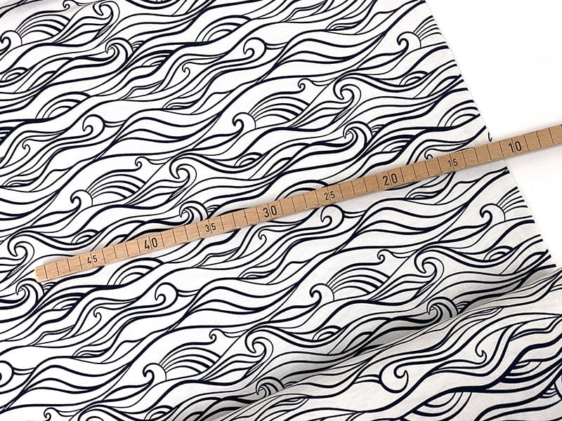 Baumwolljersey "New Waves" Salt and Sunshine by Käselotti, Offweiß – Bild 2