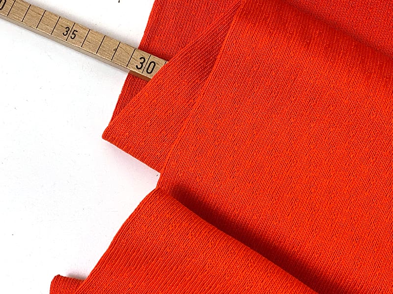 Baumwoll Jacquardstrick mit feinem Muster, Orangerot