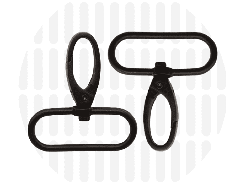 2x Zipper Zoo Eleganter Karabiner, Schwarz, 38mm