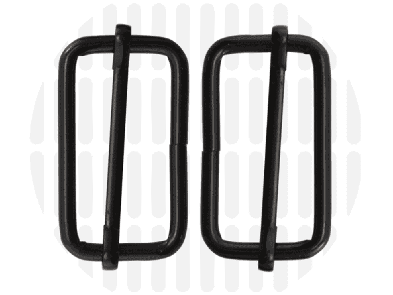 2x Zipper Zoo Gurtbandschieber, Schwarz, 38mm