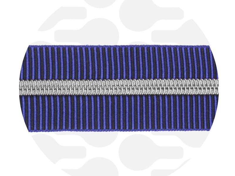 Zipper Zoo Nylon Spirale Striped Blueberry, Nickel