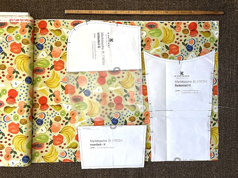 Markttasche B-Fresh b-patterns Nähpaket, Organic Dry Oilskin Flieder & Rifle Paper Co – Bild 3