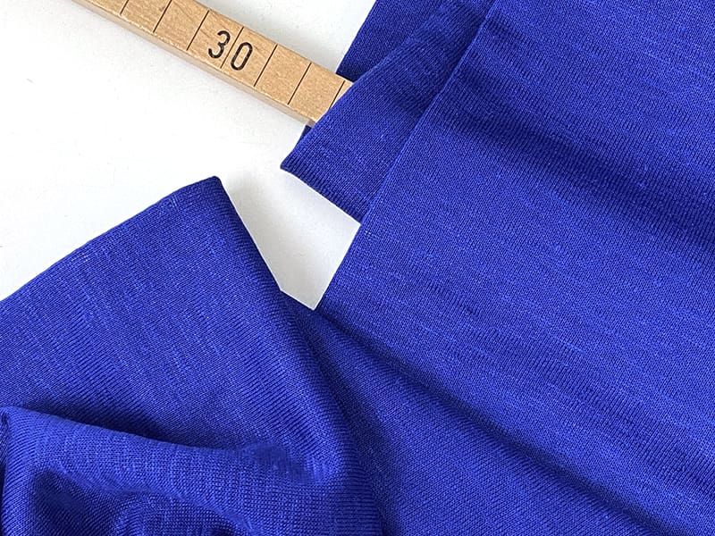 Reststück!!! 0,60m Designerleftover Leinenjersey Kobalt