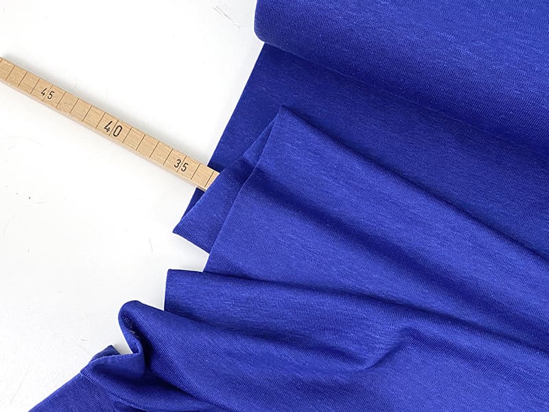 Reststück!!! 0,60m Designerleftover Leinenjersey Kobalt – Bild 2