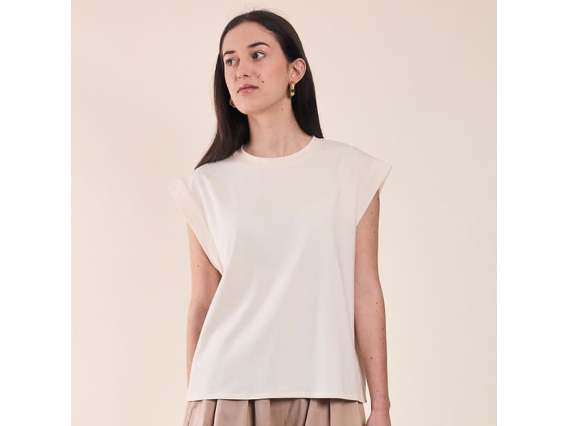 Reststück!!! 0,80m Atelier Brunette, Modal Jersey Off-White – Bild 3