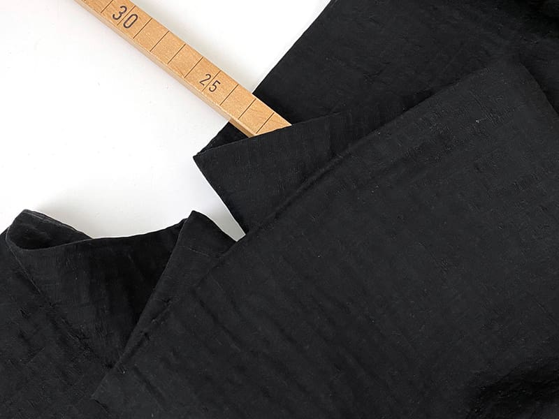 Lyocell Double Gauze Jacquard, Schwarz – Bild 2