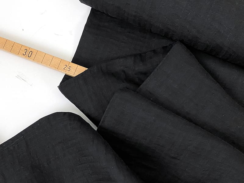 Lyocell Double Gauze Jacquard, Schwarz