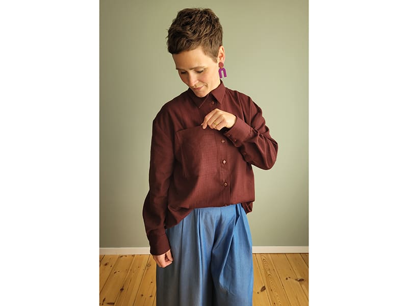 Atelier Brunette, Little Tile Crispy Brownie, Viskose Leinen – Bild 3