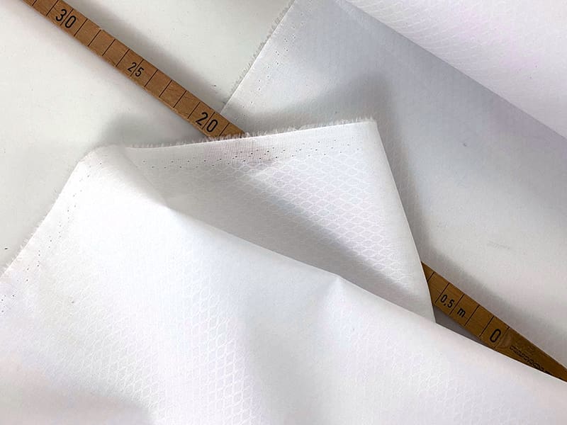 Designerleftover feine Popeline Jacquard Raute, Weiß