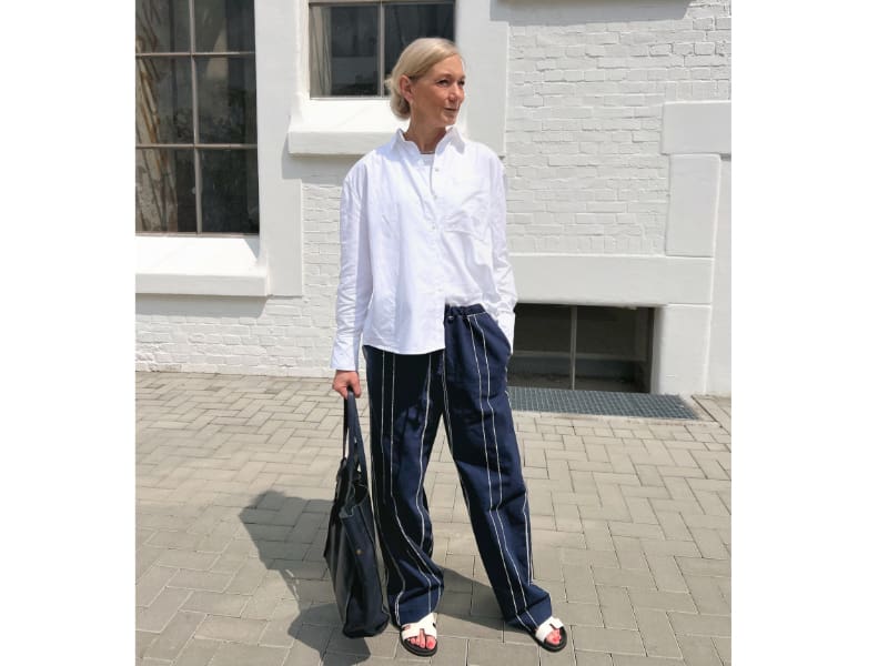 Reststück!!! 0,55m Woven Cotton Maritim, Streifen Schwarz – Bild 2