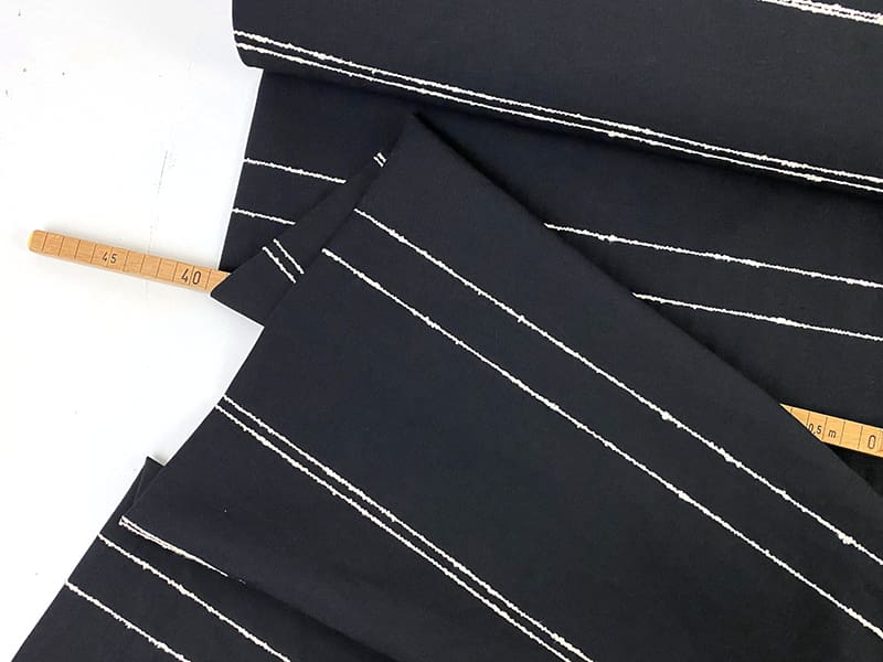 Reststück!!! 0,55m Woven Cotton Maritim, Streifen Schwarz