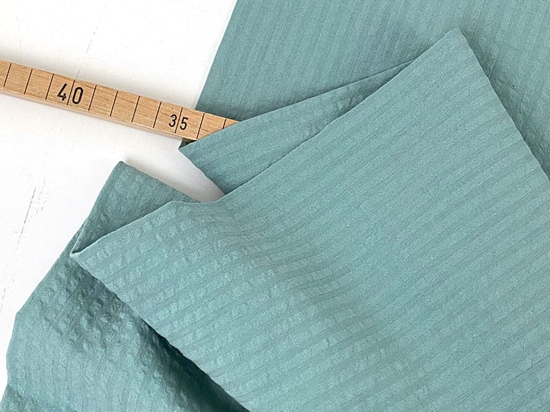 Cotton Stripe Seersucker, Ton in Ton, Taubenmint