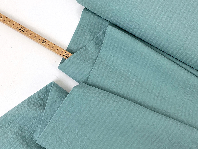 Cotton Stripe Seersucker, Ton in Ton, Taubenmint – Bild 2