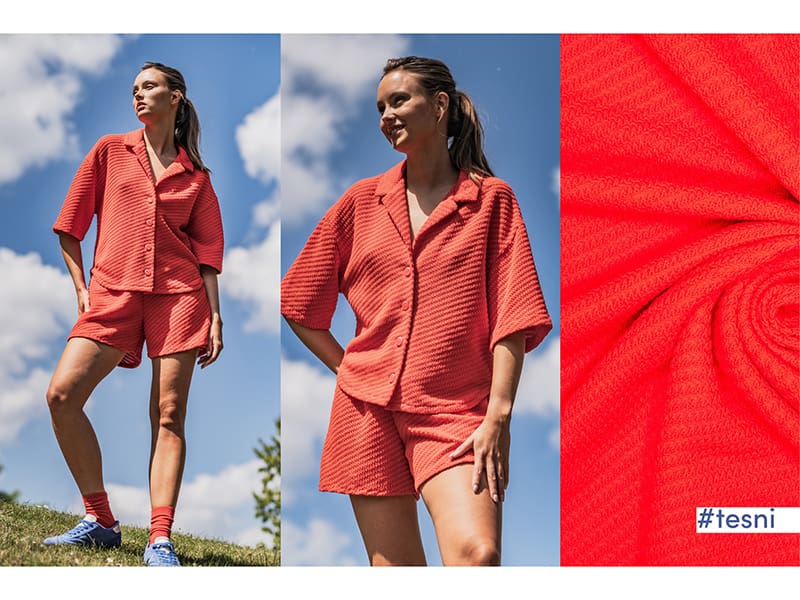 Baumwolle Strick, Rot, Fibre Mood