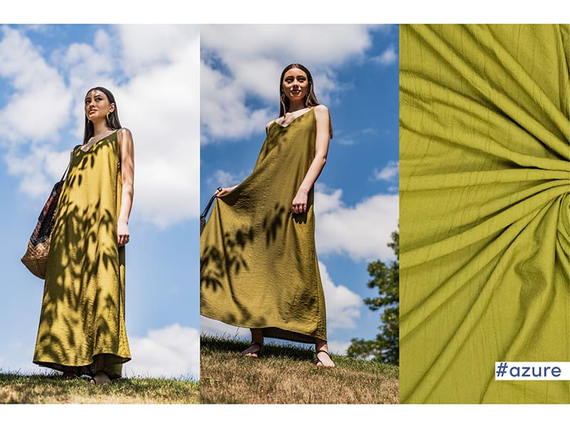 Woven Viskose Crinkle, Oliv, Fibre Mood