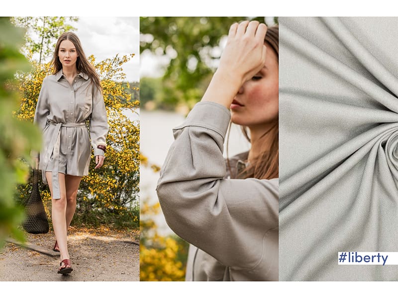 Reststück!!! 0,45m Woven Viskose Cotton Linen Twill, Grey, Fibre Mood