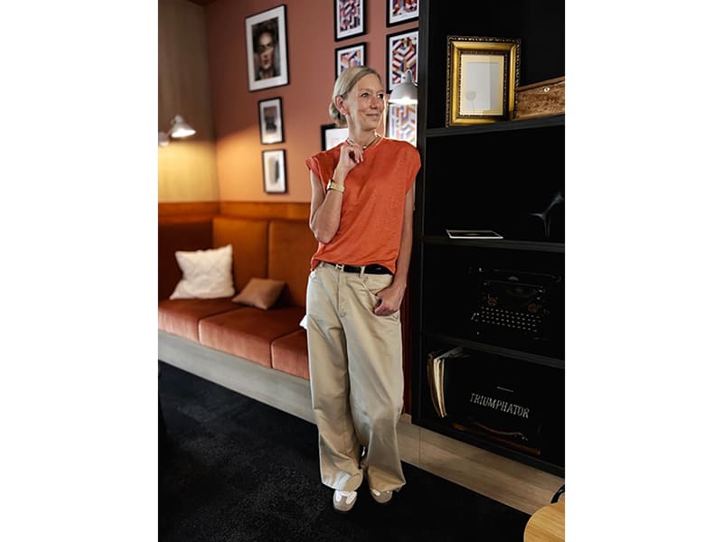 Designerleftover Leinenjersey Koralle – Bild 2