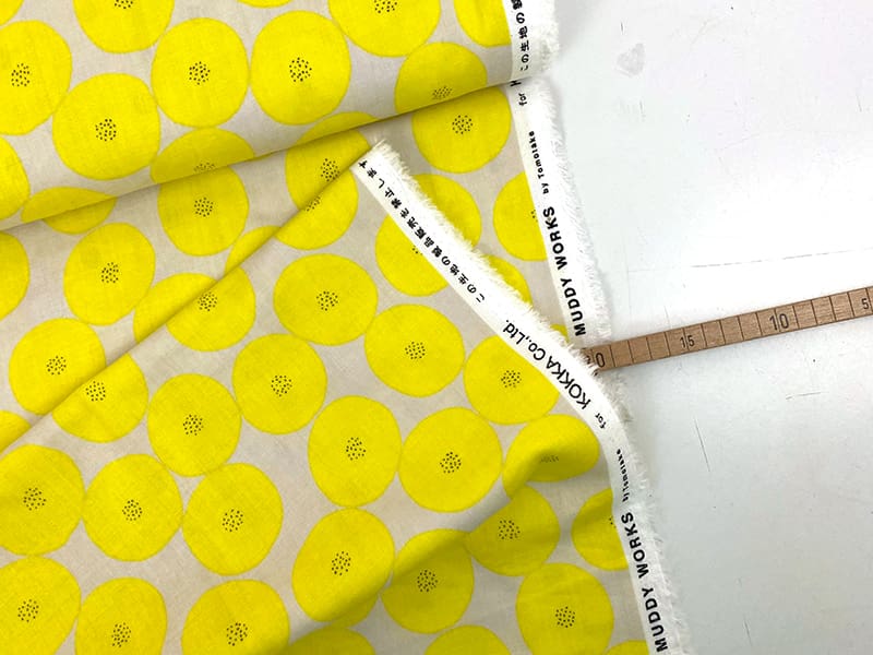 Muddy Works by Tomotake, BW Double Gauze, Lemon – Bild 3