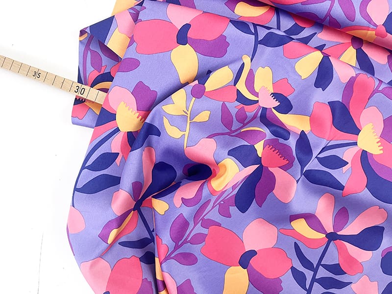 Cotton Satin Cloverdale by Nerida Hansen, Sky Blue