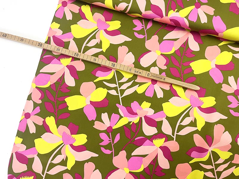 Cotton Satin Cloverdale by Nerida Hansen, Moss Green – Bild 2