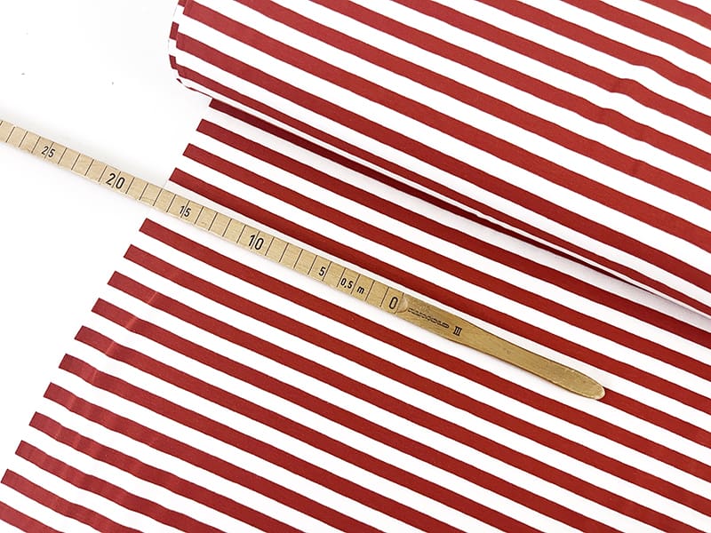 Cotton Jersey Yarn Dyed Streifen, Brique Weiß – Bild 2