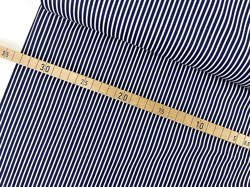 Stripe Cotton Poplin, Navy Weiß – Bild 4