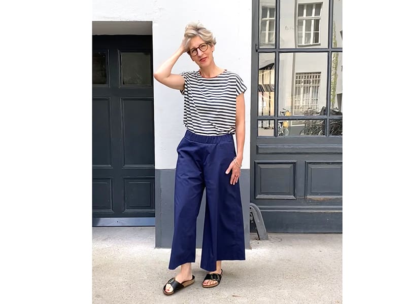 Shop the Look ** Culotte Frau Orla Studioschnittreif ** Papertouch Popeline Navy – Bild 5